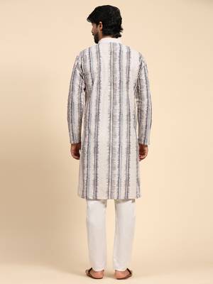 Grey color viscose cotton digital print kurta  2