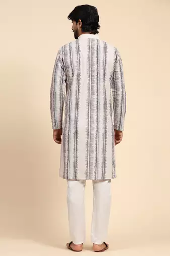 Grey color viscose cotton digital print kurta 