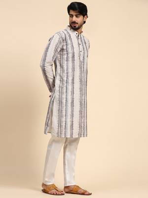 Grey color viscose cotton digital print kurta  3