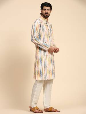Multi color viscose cotton digital print kurta  3
