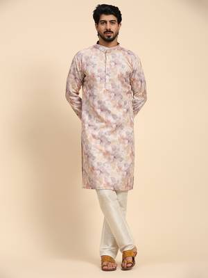 Mauve color pure cotton sequence work kurta  1