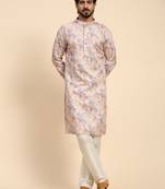 Mauve color pure cotton sequence work kurta 
