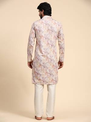Mauve color pure cotton sequence work kurta  2