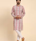Multi color linen digital print kurta 