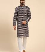 Black color viscose cotton digital print kurta 