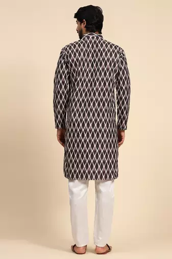 Black color viscose cotton digital print kurta 