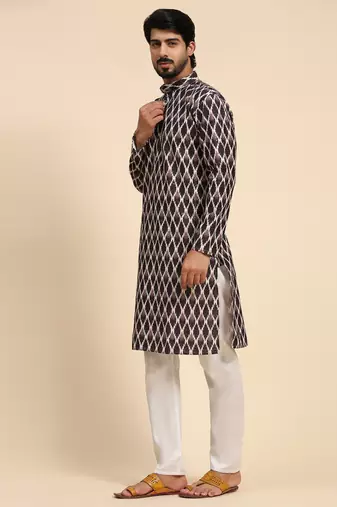 Black color viscose cotton digital print kurta 