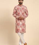 Multi color pure cotton sequence work with abstract print kurta 