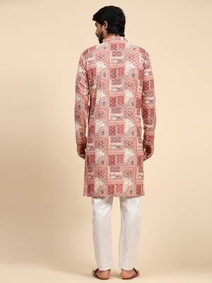 Multi color pure cotton sequence work with abstract print kurta  2