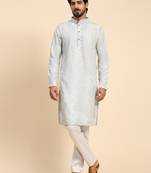 Light blue color pure cotton sequence work kurta 