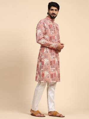 Multi color pure cotton sequence work with abstract print kurta  3