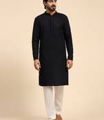 Dark blue color rayon cotton chikankari work kurta 