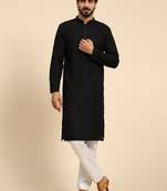 Black color rayon cotton chikankari work kurta 