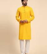 Yellow color rayon cotton chikankari work kurta 