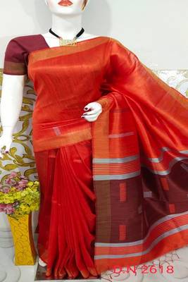 Bhagalpuri Pure Raw Silk Saree With Blouse  1
