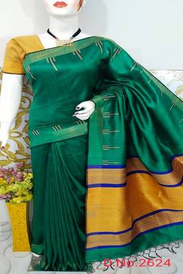 Bhagalpuri Pure Raw Silk Saree With Blouse  1