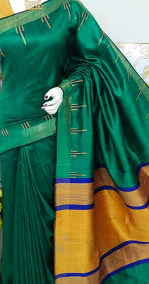 Bhagalpuri Pure Raw Silk Saree With Blouse  2