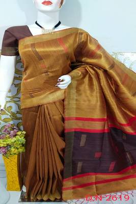 Bhagalpuri Pure Raw Silk Saree With Blouse  1