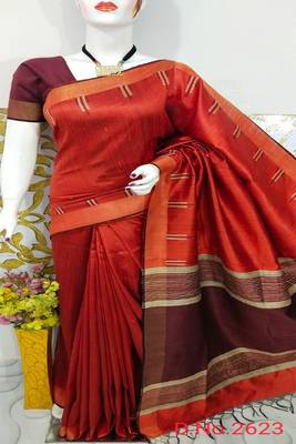 Bhagalpuri Pure Raw Silk Saree With Blouse  1