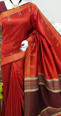 Bhagalpuri Pure Raw Silk Saree With Blouse  2