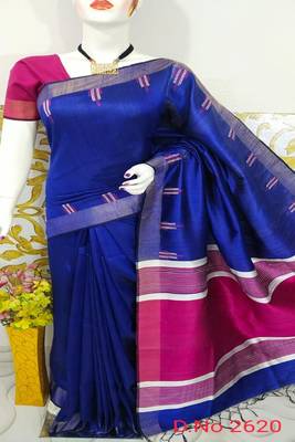 Bhagalpuri Pure Raw Silk Saree With Blouse  1