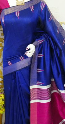 Bhagalpuri Pure Raw Silk Saree With Blouse  2