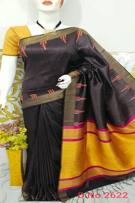 Bhagalpuri Pure Raw Silk Saree With Blouse  1