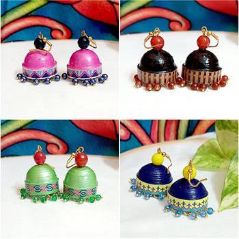 Quilled hanging  jhumkas 1 2