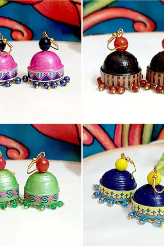 Quilled hanging  jhumkas 1