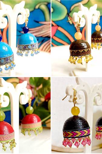 Quilled hanging  jhumkas 4
