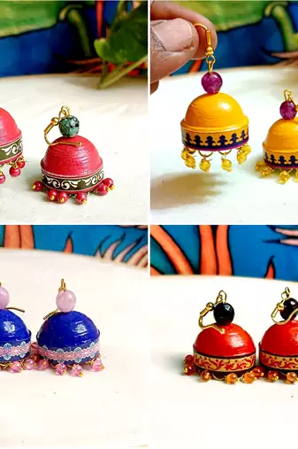 Quilled hanging  jhumkas 4