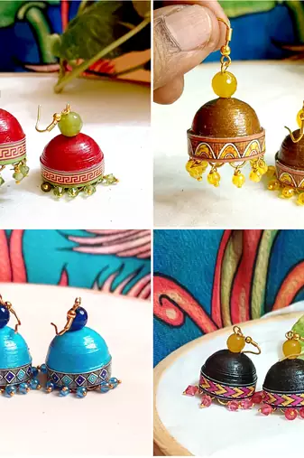 Quilled hanging  jhumkas 5