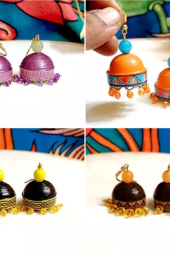 Quilled hanging  jhumkas 6