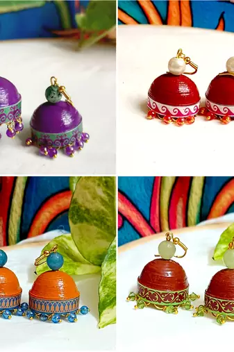 Quilled hanging  jhumkas 7