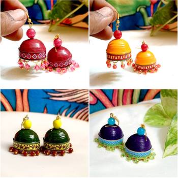 Quilled hanging  jhumkas 8 2