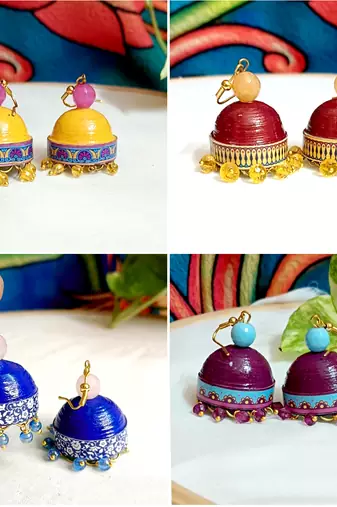 Quilled hanging  jhumkas 9