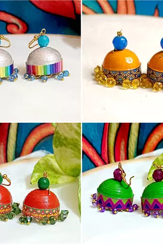 Quilled hanging  jhumkas 10