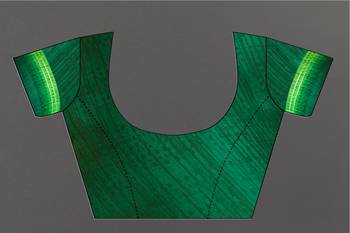 Green Prachi Georgette silk bland all over printed & Lace Border saree with Blouse 4