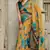 Mustard vichitra silk silk blend geometric print lace border saree