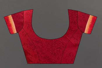Red Prachi Georgette silk bland all over printed & Lace Border saree with Blouse 5