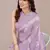 Light lavender chiffon batik print block print saree
