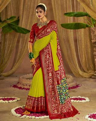 Olive Colour Premium Georgette Chikankari Saree With Un-Stitched Blouse 1