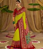 Olive Colour Premium Georgette Chikankari Saree With Un-Stitched Blouse