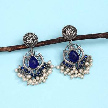 Blue color  oxidised earrings 1