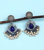 Blue color  oxidised earrings