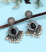 Black color  oxidised earrings