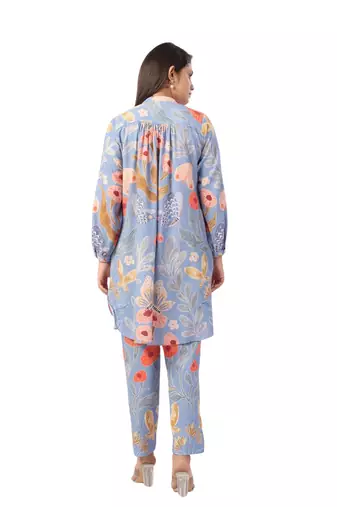 Jaipur rang powder blue floral co-ord set