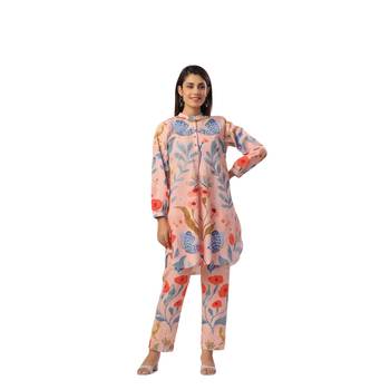 Jaipur rang peach floral co-ord set 1
