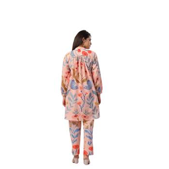 Jaipur rang peach floral co-ord set 2