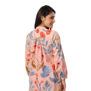 Jaipur rang peach floral co-ord set 3